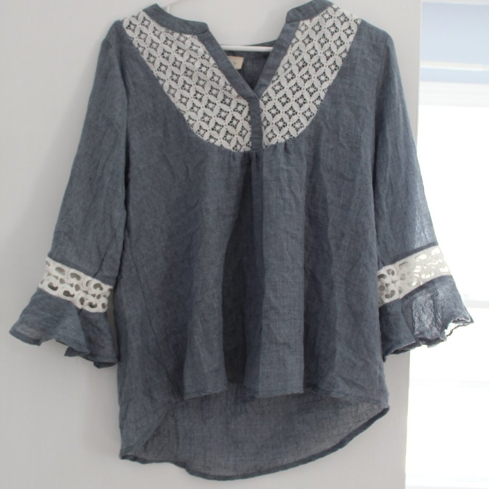 Blue Flowy Top